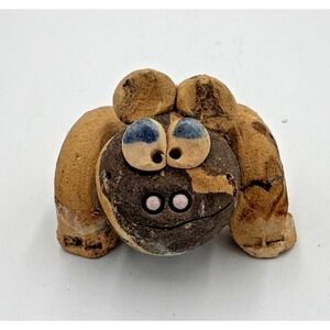 Whimsical Handmade Ceramic Hippo Figurine Rustic Pottery Animal‎ Sculpture 2.25"